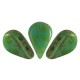 Les perles par Puca® Amos beads Opaque green turquoise travertin dark 63130/86805